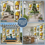 Lemon Outdoor Curtains for Patio Lemons in Baskets Summer Tropical Plants Green Waterproof Outside Curtains with Grommet Top Weatherproof Curtain for Cabana Pergola Gazebo, 1 Panel, 54" W x 84" L