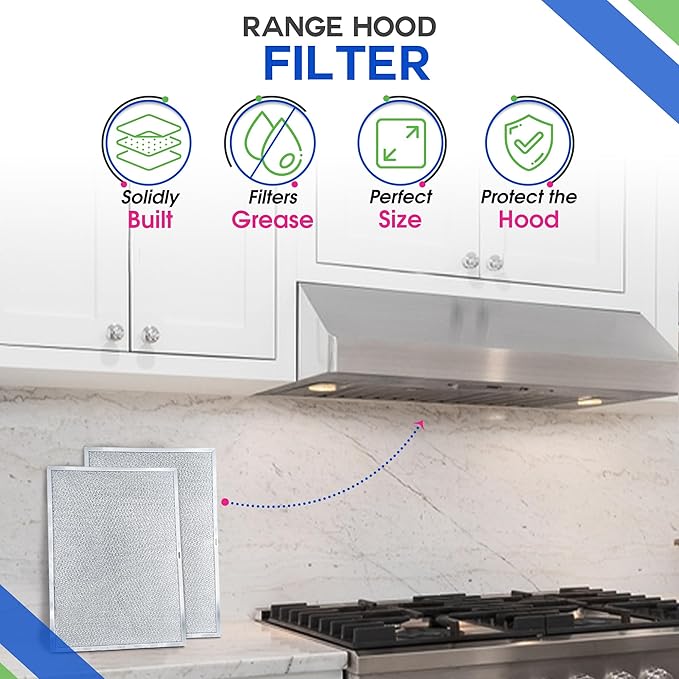 Bagean Stove Hood Vent Filter 11.8" x 17.35" BPS1FA36 Compatible with Broan Range Hood Filter Replacement - Fit's Allure Range Overhead Aluminum Screen - Blocks Grease & Filters Over Oven Air (1-Pack)