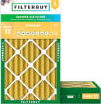 Filterbuy 12x24x4 Air Filter MERV 11 Superior Pet & Allergy Defense (2-Pack), Electrostatic Pleated HVAC AC Furnace Filters Replacement, Made in USA (Actual Size: 11.50 x 23.38 x 3.63)