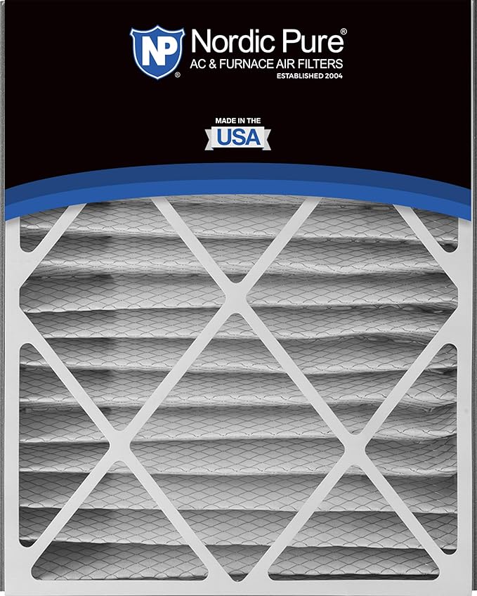 Nordic Pure 20x25x5 (Actual Size: 19 3/4 x 24 1/4 x 4 7/8) Air Bear Replacement 266649-102 MERV 15 Air Filters 4 Pack