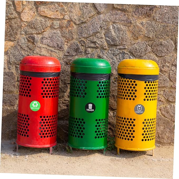 9pcs Garbage Classification Stickers for Trash Recycling Self-Adhesive Sorting Labels for Easy Use Kitchen Office Bathroom