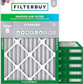 Filterbuy 30x32x2 Air Filter MERV 8 Essential Dust & Allergy Defense (6-Pack), Electrostatic Pleated HVAC AC Furnace Filters Replacement, Made in USA (Actual Size: 30.00 x 32.00 x 1.75)