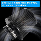 Cold Air Intake Filter High Performance Washable Filter Clamp-On Replacement Air Filter Flange Diameter 3inch/76mm Black