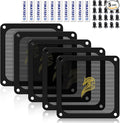 120mm Fan Filter PC Dust Filter Computer Fan Grills Dust Mesh Magnetic Frame PC Case Cover Dustproof PVC 50 Mesh(PVC, Gentleman Aesthetic, 120 * 120mm, 5pcs, Black)