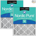 Nordic Pure 16x20x4 (Actual Size: 15 1/2 x 19 1/2 x 3 5/8) Pleated Air Filters MERV 14 Plus Carbon 2 Pack