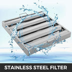 VBENLEM Pack of 6 Hood Filters 19.5W x 19.5H Inch, 430 Stainless Steel 4 Grooves Commercial Hood Filters, Range Hood Filter for Grease Rated Commercial Kitchen Exhaust Hoods