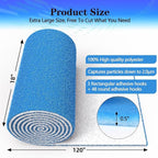 Air Vent Filter, 18"X120" Cut to Size Air Filter Material, MERV 8 Electrostatic Air Filter Roll, Blue & White Vent Filters for Home Floor, Rv Ac Vent, Ceiling, Refrigeration, HVAC Furnace Vent, Etc