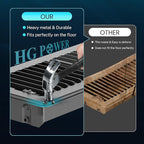 Floor Register 4 x 10 Inch, HG Power 3 Pack Heavy Duty Floor Vent Covers for Home with Screen Net, Adjust Metal Rust Proof Finish Air Vent for Kitchen, Heat, Office