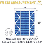 MervKing 16x25x5 Air Filter Actual Size: 15.88" x 24.88" x 4.38" MERV 11 MPR 1000-1200 | MADE IN USA | 1-Pack | Pleated HVAC AC Furnace Replacement