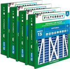 Filterbuy 24x24x5 Air Filter MERV 13 Optimal Smoke & Allergy Defense (4-Pack), Electrostatic Pleated HVAC AC Furnace Filters Replacement for Honeywell Return Grille (Actual Size: 22.38 x 22.38 x 4.38)