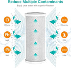 SimPure Whole House Water Filter Cartridges 5 Micron 10" x 4.5" CTO+GAC/KDF 2-Stage Carbon and Heavy Metal Filter Set, for DB10C-2KDF, DB10P, WGB21B-KS, FC15B, FG15B-KS, 1 Set