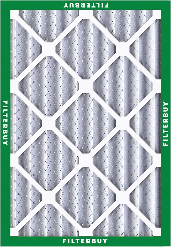 Filterbuy 20x23x4 Air Filter MERV 8 Essential Dust & Allergy Defense (2-Pack), Electrostatic Pleated HVAC AC Furnace Filters Replacement, Made in USA (Actual Size: 19.50 x 22.50 x 3.63)