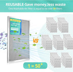 12x12x1 Electrostatic Air Filter, Washable & Reusable Aluminum AC/HVAC Furnace Filter, MERV 8, Lasts a Lifetime, Healthier Home or Office(Actual Size: 11.69"x11.69"x0.86")