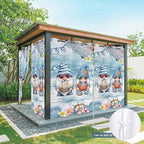 Ocean Gnome Outdoor Curtains for Patio Summer Marine Plumeria Shell Wood Blue Waterproof Outside Curtains with Grommet Top Weatherproof Curtain for Cabana Pergola Gazebo, 2 Pack, 54" W x 84" L