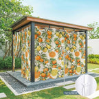Lemons Yellow Orange Summer Plant Linen Outdoor Curtains for Patio Waterproof Outside Curtains with Grommet Top Weatherproof Curtain for Cabana Pergola Gazebo, 1 Panel, 54" W x 84" L