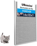 UBeesize 14x18x1 Air Filter HVAC AC Furnace Filter,MERV 8,Reusable Washable, Lasts a Lifetime,Permanent Air Filter,Breathe Fresher,Home And Office(Actual Size:13.74x17.83x0.8Inch)