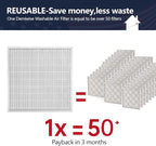 24x24x1 Electrostatic Air Filter, Washable & Reusable Aluminum AC/HVAC Furnace Filter, MERV 8 Permanent Air Filter, Lasts a Lifetime, Increases Airflow（Actual Size:23.39"x23.39"x0.82"）