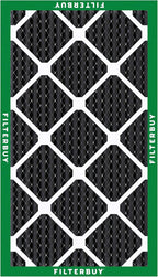 Filterbuy 16x25x1 Air Filter MERV 10 Odor & Allergy Defense with Activated Carbon (4-Pack), Electrostatic Pleated HVAC AC Furnace Filters Replacement, Made in USA (Actual Size: 15.50 x 24.50 x 0.75)