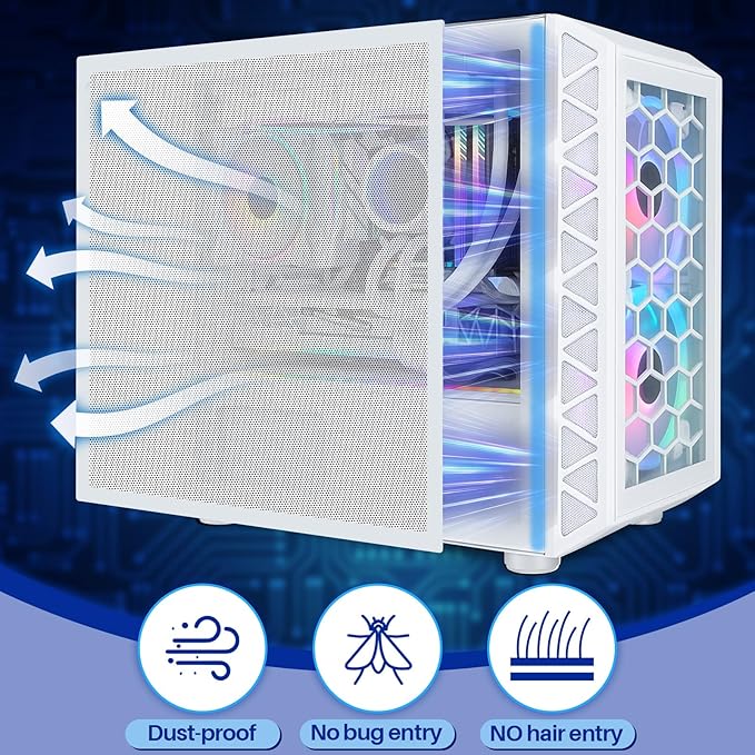 Woanger 2 Pcs 1000 x 300 mm DIY PC Case Dust Filter PC Fan Mesh Filter Air Vent Covers PVC Dustproof Cover with Magnetic Sticker for Computer Chassis Speaker and More, 0.03 Inch Hole