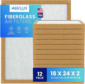 Fiberglass Air Filter -18x24x2Air Filter 12 Pack - Non Pleated 18"x24"x2", AC Filters for Home, Fiberglass, HVAC filters, Heater, Furnace Catcher for Dust - 1 YEAR SUPPLY