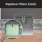 Repa Market 8" x 6" Replacement Air Filter for 4" Duct Filter Box – EU3 Class Purifier Filter for Dust Collection, Lint Trap – Air Purifier – HVAC Ventilation System Filters, Home Improvement