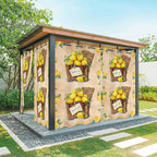 Lemon Outdoor Curtains for Patio Lemons in Baskets Summer Tropical Plant Brown Waterproof Outside Curtains with Grommet Top Weatherproof Curtain for Cabana Pergola Gazebo, 2 Pack, 54" W x 108" L