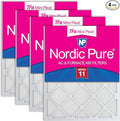 Nordic Pure 25x25x1 (Actual Size: 24 1/2 x 24 1/2 x 3/4) Tru Mini Pleat MERV 11 AC Furnace Air Filters – 2.5X More Media for Extended Durability & Superior Filtration - 4 Pack