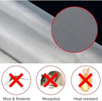 100 Mesh Stainless Steel Woven Wire, 0.18mm Fine Hole Screen Roll, Rust-Resistant Metal Mesh, for Ventilation Filters, Kitchen Cabinets, Garden Protection, Insect Screens