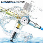 TAILONZ PNEUMATIC 1/4 Inch NPT Automatic Drain Air Filter Pressure Regulator Combo Piggyback, Air Tool Compressor Filter with Gauge AW2000-02D