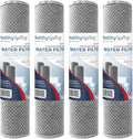 American Made, 5 Micron 2.5" x 10" Whole House CTO Carbon Sediment Water Filter Cartridge Compatible with DuPont WFPFC8002, WFPFC9001, WHCF-WHWC, FXWTC, C1, NCP-10 Made in USA, Pack of 4