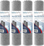 American Made, 5 Micron 2.5" x 10" Whole House CTO Carbon Sediment Water Filter Cartridge Compatible with DuPont WFPFC8002, WFPFC9001, WHCF-WHWC, FXWTC, C1, NCP-10 Made in USA, Pack of 4