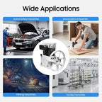 Air Compressor Pump Head, Twin Cylinder Air Compressor Head with 3Hp Powerful Function Exhaust Valve Design and Good Heat Dissipation Air Filter Muffler Industrial Compressor Pump Motor for Electronic