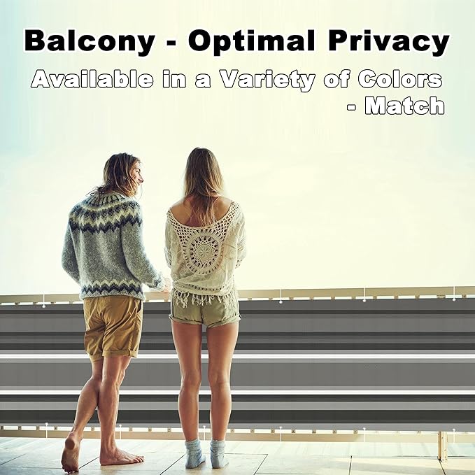Privacy Fence Screen 9.8' x 49.2' (HDPE) UV Protection Weather-Resistant Garden Fence, with Grommets, for Garden Wall, Patio Gate, Patio Deck, Black White Stripes