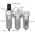 NANPU 1/2" NPT Industrial Grade 3 Stage Air Drying System - Particulate Filter, Coalescing Filter, Desiccant Dryer & Air Regulator, Metal Bowl, Auto Drain, Suitable for Paint Spray＆ Plasma Cutter