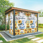 Summer Outdoor Curtains for Patio Sunflowers Gnome Eucalyptus Leaves Waterproof Outside Curtains with Grommet Top Weatherproof Curtain for Cabana Pergola Gazebo, 2 Pack, 54" W x 95" L