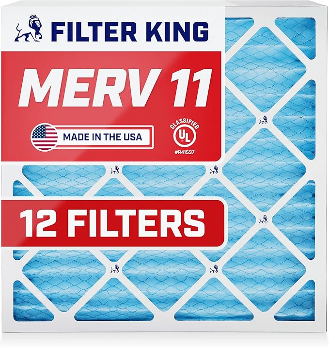 Filter King 10x18x1 Air Filter | 12-PACK | MERV 11 HVAC Pleated A/C Furnace Filters | MADE IN USA | Actual Size: 10 x 18 x .75"