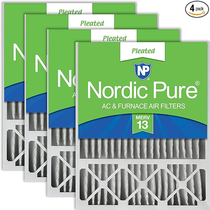 Nordic Pure 20x25x5 (Actual Size: 19 3/4 x 24 3/4 x 4 3/8) Lennox X6673 X6675 Replacement MERV 13 Air Filters 4 Pack