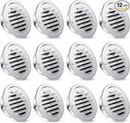 Zonon 12 Pcs Stainless Steel Soffit Vents 4 Inch Round Dryer Vent Cover with Mesh Screen for Home Outdoor Bathroom Wall Ceiling Outside Exterior Exhaust (Silver)