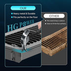 Floor Register 4 x 12 Inch, HG Power 1 Pack Heavy Duty Floor Vent Covers for Home with Screen Net, Adjust Metal Rust Proof Finish Air Vent for Kitchen, Heat, Office(Grey)