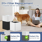 211+ Filter Replacement Compatible with Blue Pure 211+ and 211+ Auto Air Purifier, 2-Stage Filtration System of H13 True Filter & Activated Carbon Filter, 1 Pack