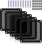 Dust Filter PC 140mm for Computer Cooler Fan/PSU/Routers Computer Fan Filter Grills PVC 50 Mesh, Magnetic Frame PC Cooler Filter Dustproof Mesh (PVC, 140 * 140mm, 5pcs, Black)