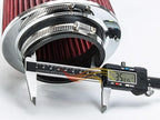 RED 3.5" 89 mm Inlet Truck Air Cone Replacement Performance Washable Clamp-On Dry Air Filter (8" Tall)