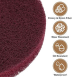 HARFINGTON 24pcs Scrubber Scouring Pads 400 Grits 4 Inch Drill Power Brush Hoop and Loop Surface Conditioning Disc Drill Scuffing Disc Scrub Pads for Home Kitchen Cleaning, Red