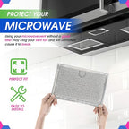 Microwave Filter Replacement 5.12” x 7.64” Fits Frigidaire 5304464105 WB06X10608 GE Microwave Filter - Aluminum Mesh Screen Grease Filter - Filters Air Entering Over the Range Oven Vent Fan (4-Pack)