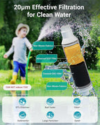 AQUACREST Garden Hose Water Filter for Plants, Greatly Reduces Chlorine, Odor, Improve Plants Health, Ideal for Organic Gardening, Farming and Pets, with Hose Protector