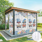 Ocean Gnome Outdoor Curtains for Patio Summer Marine Plumeria Shell Wooden Waterproof Outside Curtains with Grommet Top Weatherproof Curtain for Cabana Pergola Gazebo, 1 Panel, 54" W x 95" L
