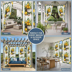 Lemon Outdoor Curtains for Patio Lemons Baskets Summer Tropical Plant Waterproof Outside Curtains with Grommet Top Weatherproof Curtain for Cabana Pergola Gazebo, 2 Pack, 54" W x 84" L