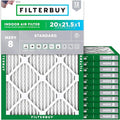 Filterbuy 20x21.5x1 Air Filter MERV 8 Essential Dust & Allergy Defense (12-Pack), Electrostatic Pleated HVAC AC Furnace Filters Replacement, Made in USA (Actual Size: 19.88 x 21.50 x 0.75)