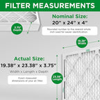Mann+Hummel 20x24x4 MERV 8 Pleated HVAC AC Furnace Air Filters. 2 Pack. (Exact Size: 19.38 x 23.38 x 3.75 Inches)