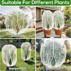 2PCS 4 x 5 ft Fruit Tree Netting Cover with Zipper and Drawstring,Garden Insect Netting Plant Cover Transparent Bird Plant Barrier Flower Fruit Mesh Screen for Preventing Deer Squirrel Bug